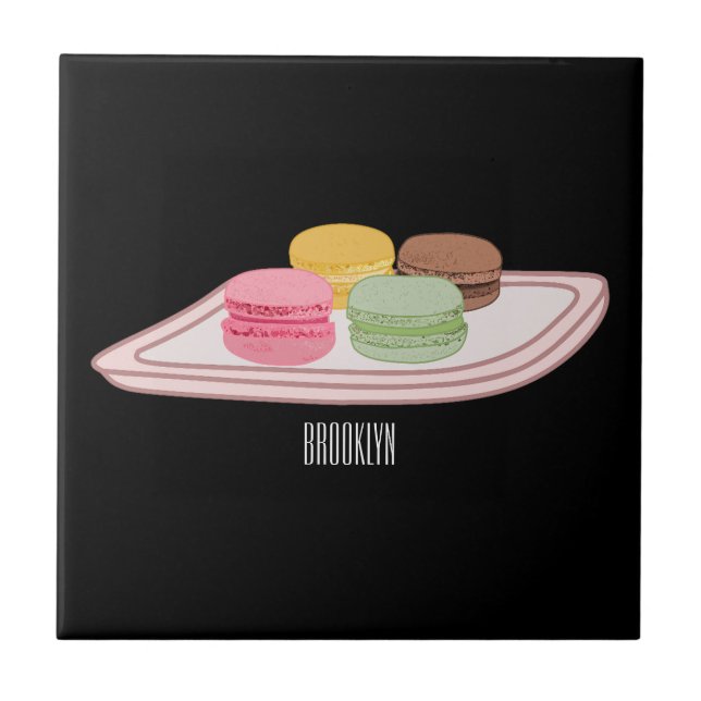 Azulejo Ilustracion personalizado de Macaron (Frente)