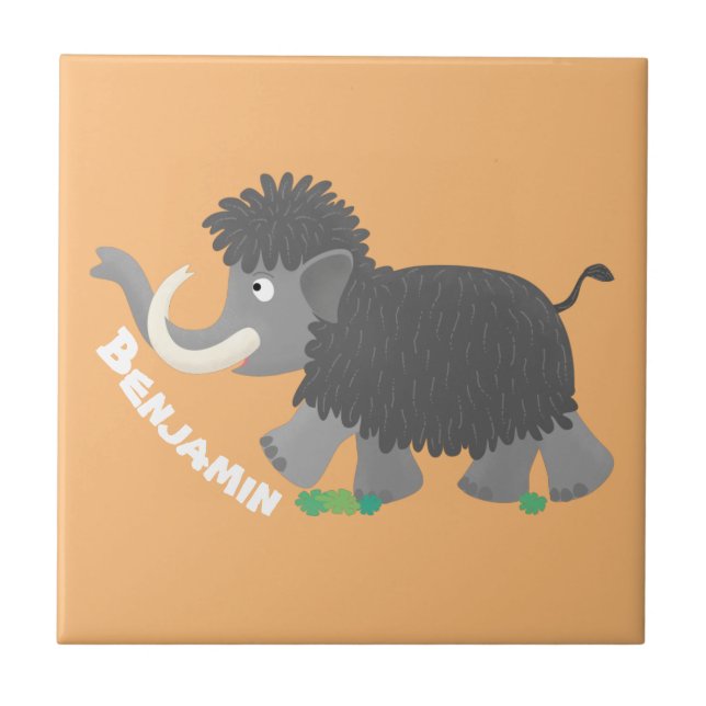 Azulejo Ilustracion personalizado de mamut torpe (Frente)