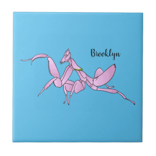 Azulejo Ilustracion personalizado de mantis orquídea