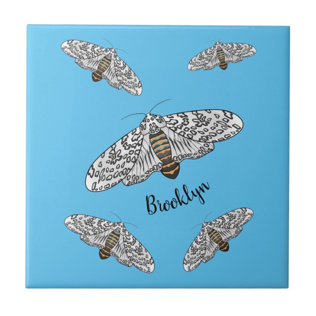 Azulejo Ilustracion personalizado de mariposa leopardo gig (Frente)