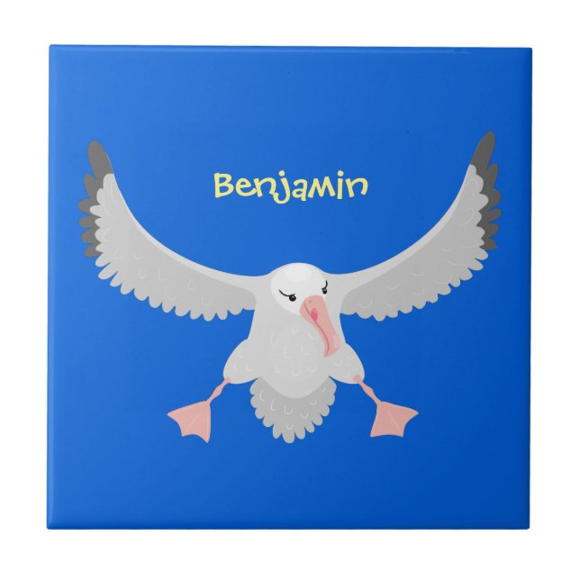 Azulejo Ilustracion personalizado de pájaro de albatross (Frente)