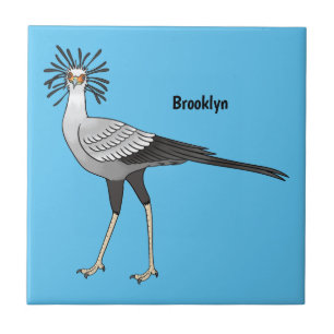 Azulejo Ilustracion personalizado de pájaro de Secretario