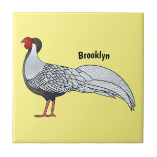 Azulejo Ilustracion personalizado de pájaro faisán
