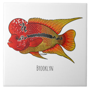 Azulejo Ilustracion personalizado de peces cíclicos de cue