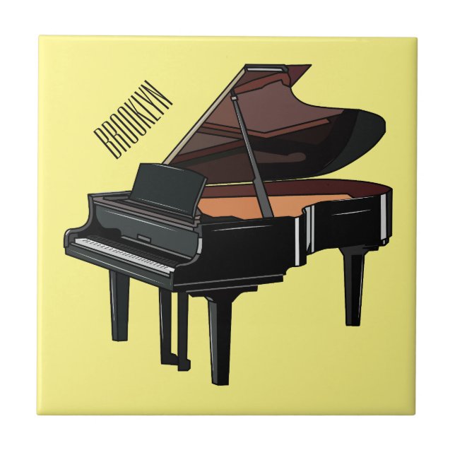 Azulejo Ilustracion personalizado de piano (Frente)