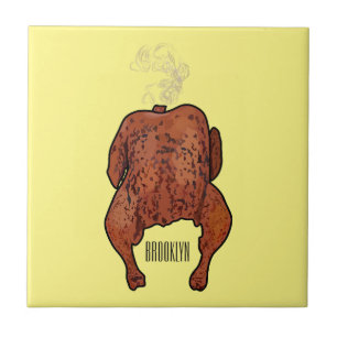 Azulejo Ilustracion personalizado de pollo asado