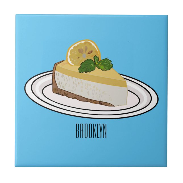 Azulejo Ilustracion personalizado de queso de limón (Frente)