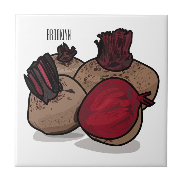 Azulejo Ilustracion personalizado de remolacha (Frente)