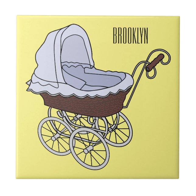 Azulejo Ilustracion personalizado de Stroller (Frente)