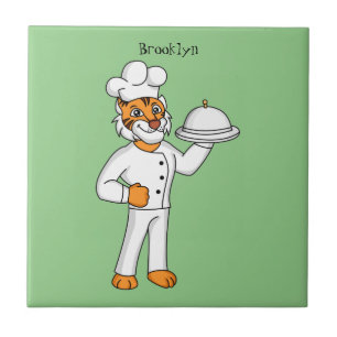 Azulejo Ilustracion personalizado de tigre gracioso
