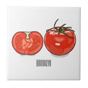 Azulejo Ilustracion personalizado de tomate