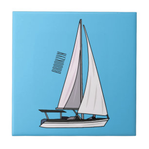 Azulejo Ilustracion personalizado de velero