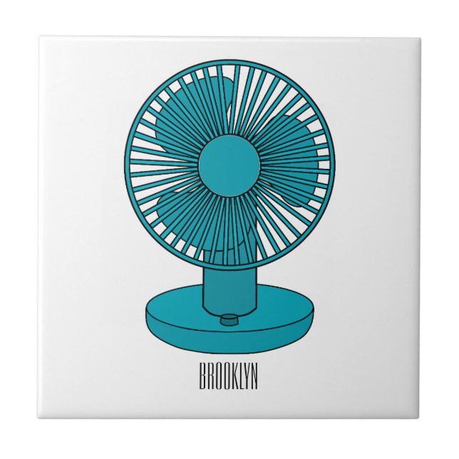 Azulejo Ilustracion personalizado de ventilador (Frente)