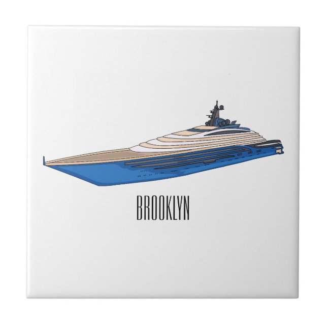 Azulejo Ilustracion personalizado de yates  (Frente)