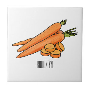 Azulejo Ilustracion personalizado de zanahoria