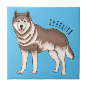Azulejo Ilustracion personalizado husky siberiano