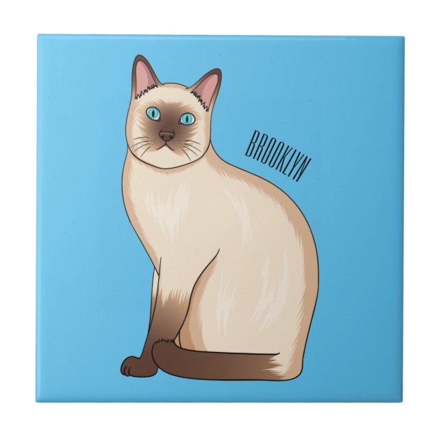 Azulejo Ilustracion personalizado siamés (Frente)