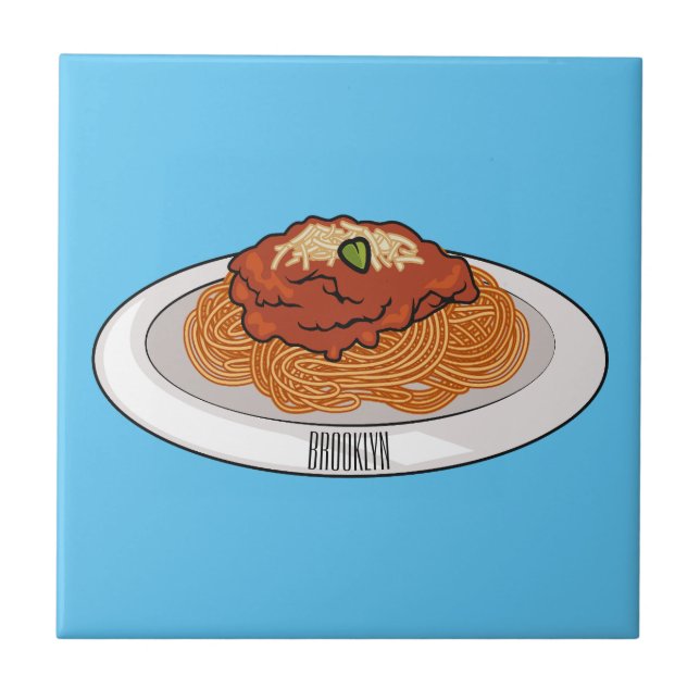 Azulejo Ilustracion personalizado Spaghetti (Frente)