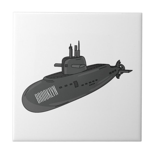 Azulejo Ilustracion personalizado submarino (Frente)