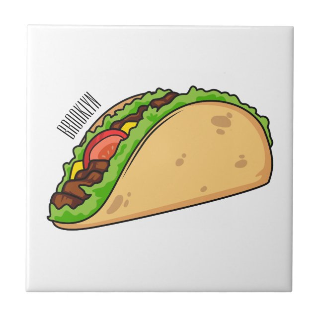 Azulejo Ilustracion personalizado Taco (Frente)