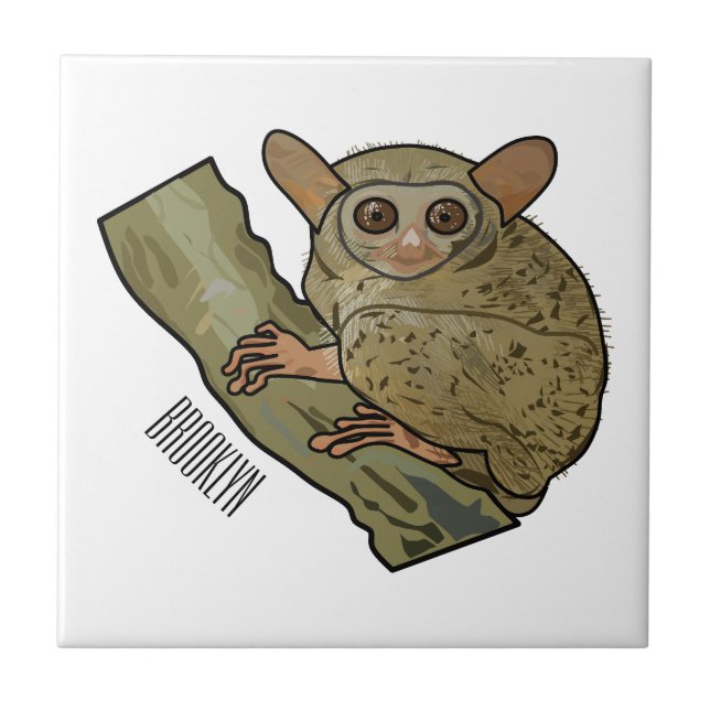 Azulejo Ilustracion personalizado Tarsier (Frente)