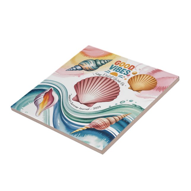 Azulejo Ilustracion Retro Beach de Summer Vibes (Lado)