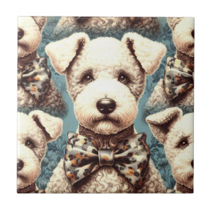 Azulejo Ilustracion Retro Bedlington Terrier