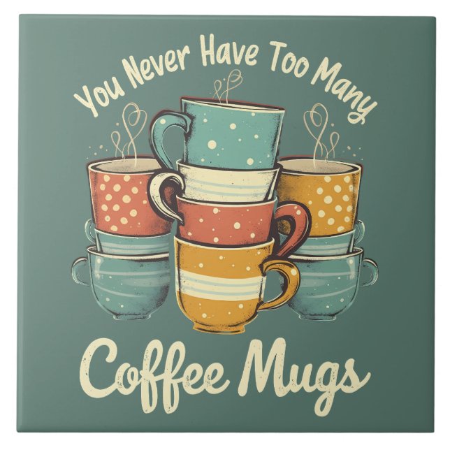Azulejo Ilustracion Retro Coffee Mug Stack (Frente)
