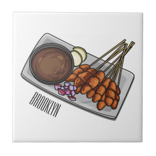 Azulejo Ilustracion Satay personalizado