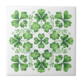 Azulejo Ilustracion simétrico de St. Patrick Green Clover
