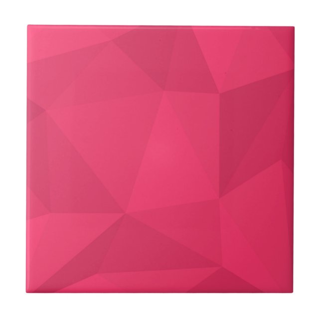 Azulejo Ilustracion triangular rosa, fresco, único y de mo (Frente)