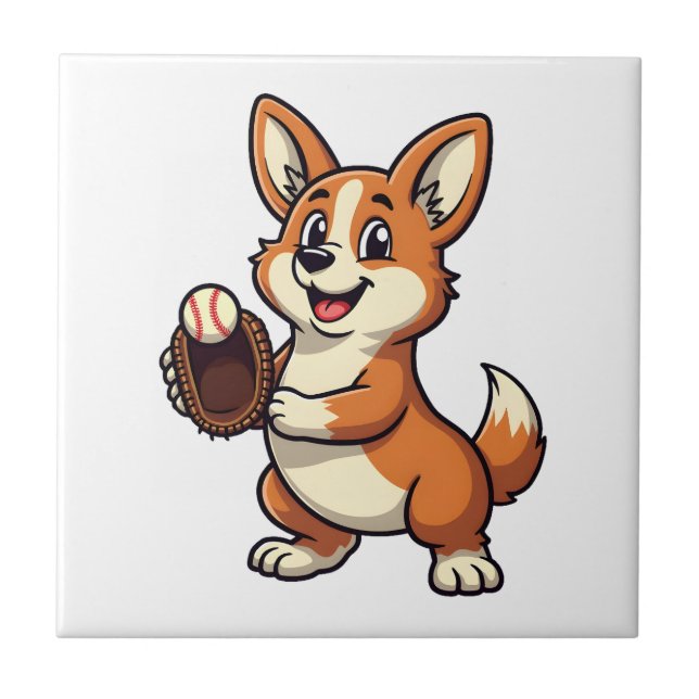 Azulejo Ilustración vectorial de dibujos animados de catch (Frente)