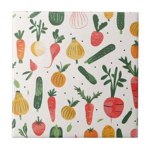 Azulejo Ilustracion vegetal fresco
