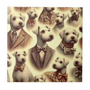 Azulejo Ilustracion Vintage Bedlington Terrier