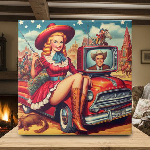 Azulejo Ilustracion Vintage Country Pin-Up