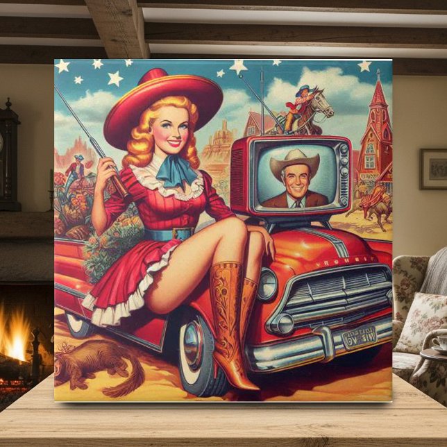Azulejo Ilustracion Vintage Country Pin-Up (Subido por el creador)