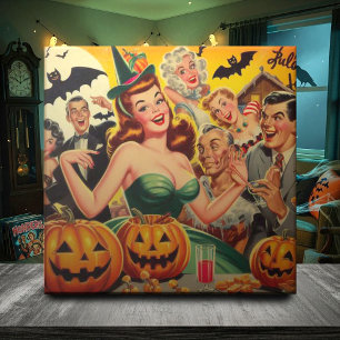 Azulejo Ilustracion Vintage Halloween