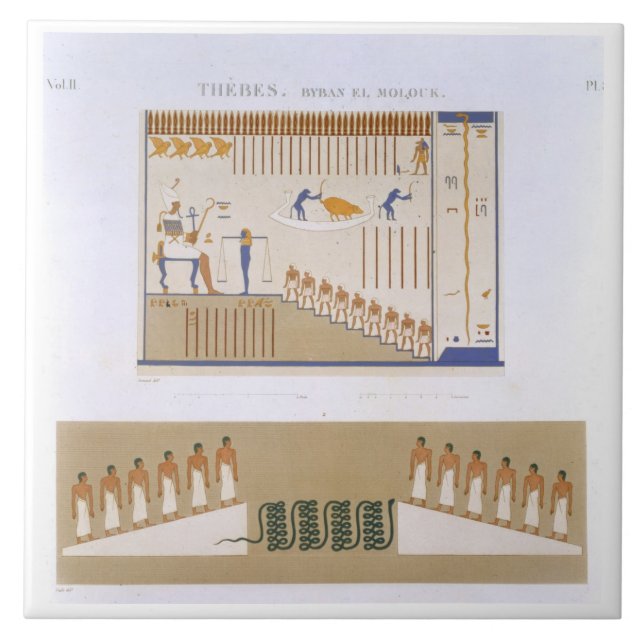 Azulejo Ilustraciones de frescos del EL Molouk de Byban, (Frente)
