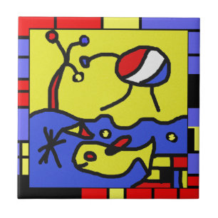 Azulejo Imagen con arte moderno de pescado