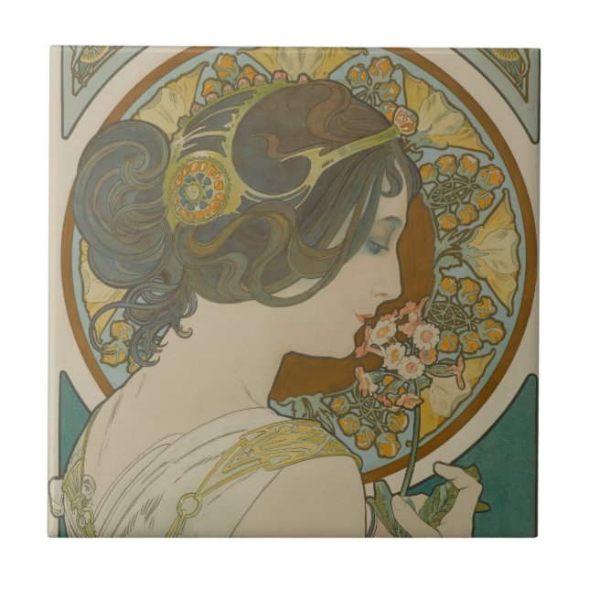 Azulejo Imagen de Alphonse Mucha (1899) (Frente)
