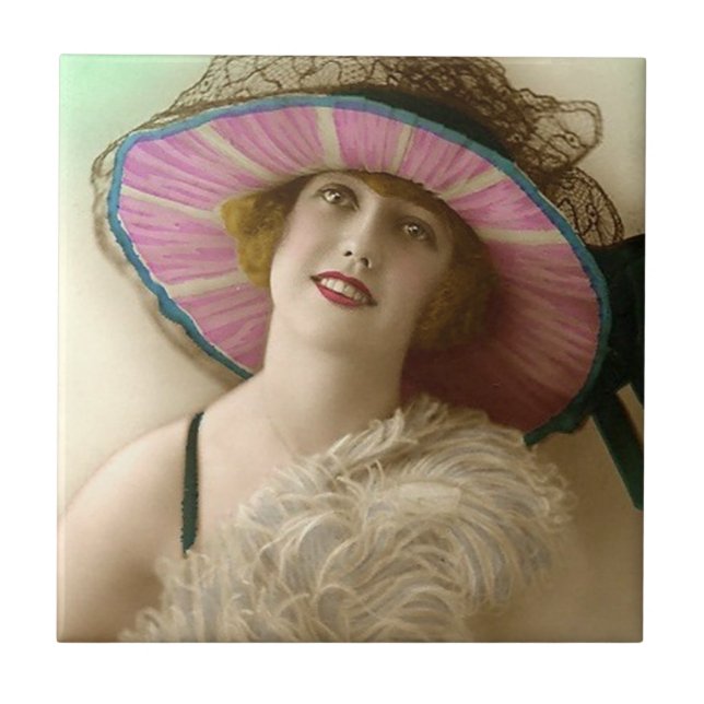 Azulejo Imagen de la belleza del vintage (Frente)