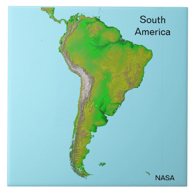 Azulejo Imagen de la NASA desde el espacio, América del Su (Frente)