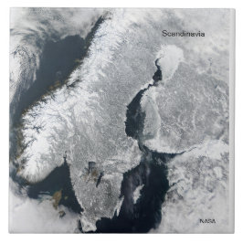 Azulejo Imagen de la NASA desde el espacio: Escandinavia e