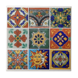 Azulejo Imagen de Talavera Tile en una pequeña tela cerámi