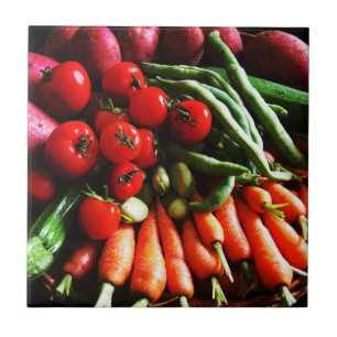 Azulejo Imagen de Verduras de Jardín Vegetariano