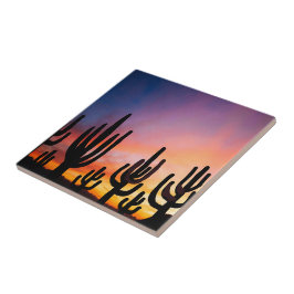 Azulejo Imagen del amanecer del desierto del suroeste con 
