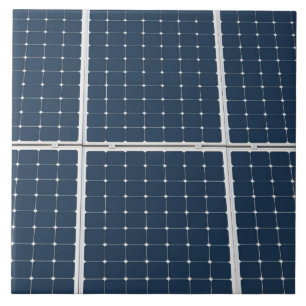 Azulejo Imagen divertida de un panel de energía solar