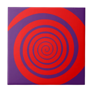 Azulejo imagen espiral hipnótica roja