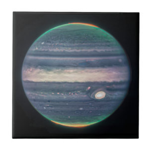 Azulejo Imagen JWST del planeta Júpiter en infrarrojos