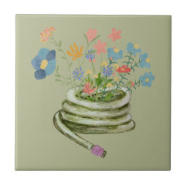 Azulejo Imagen única de jardinería Regalo de flores verde 